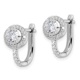 14k White Gold 7/8 carat Lab Grown Diamond VS/SI+ G+ Circle Hinged Hoop Earrings